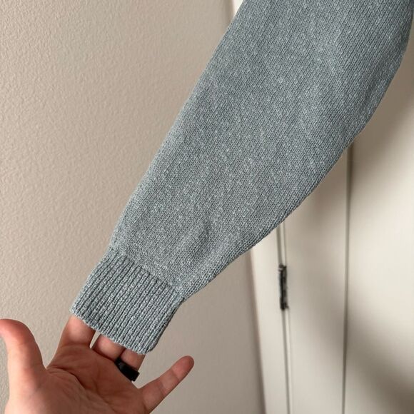 NWT Madewell Supercrop Sweater Womens Sz M Blue Knit V Neck Long Sleeve Pullover - Picture 4 of 11